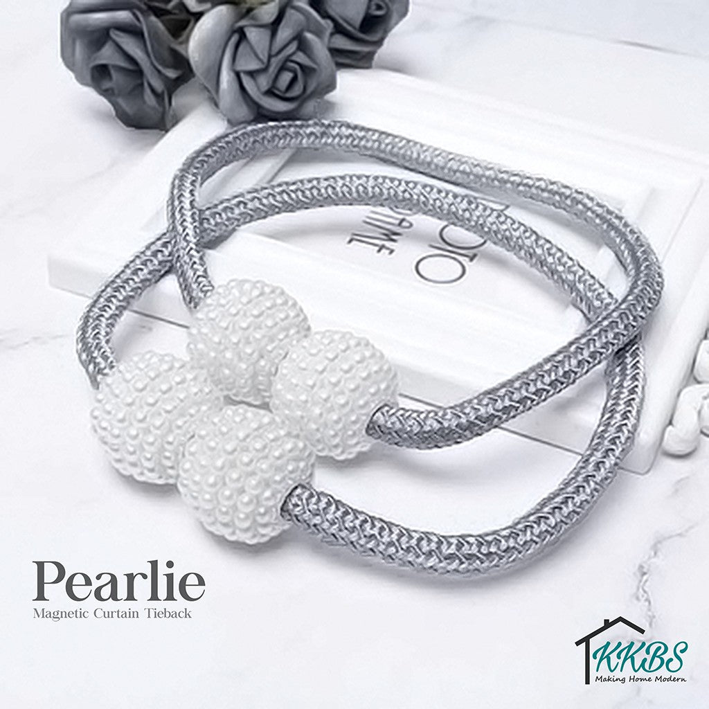 Pearlie Magnetic Pearl Braided Curtain Tieback