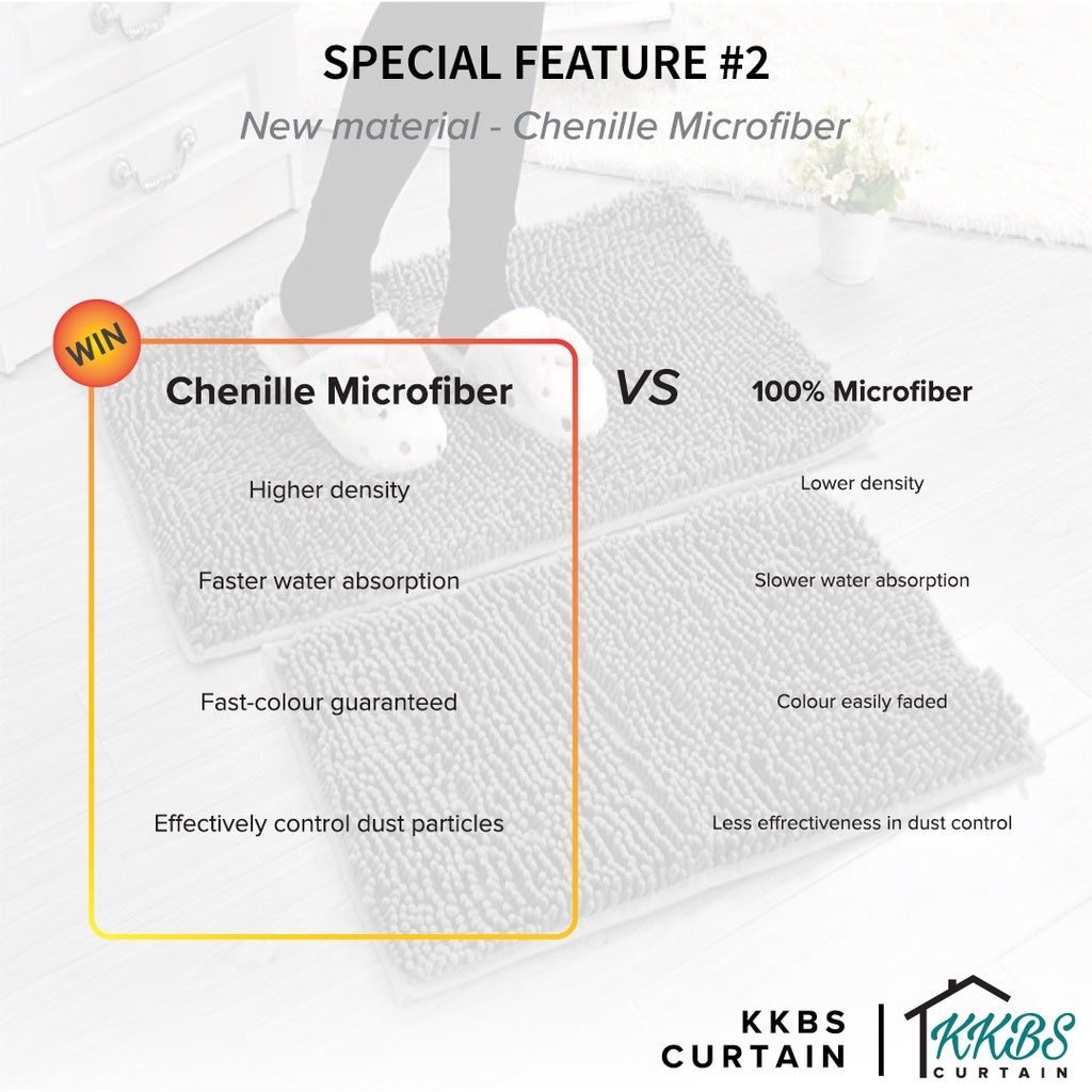 Chenille Microfiber Floor Mat Door Mat Long Hair