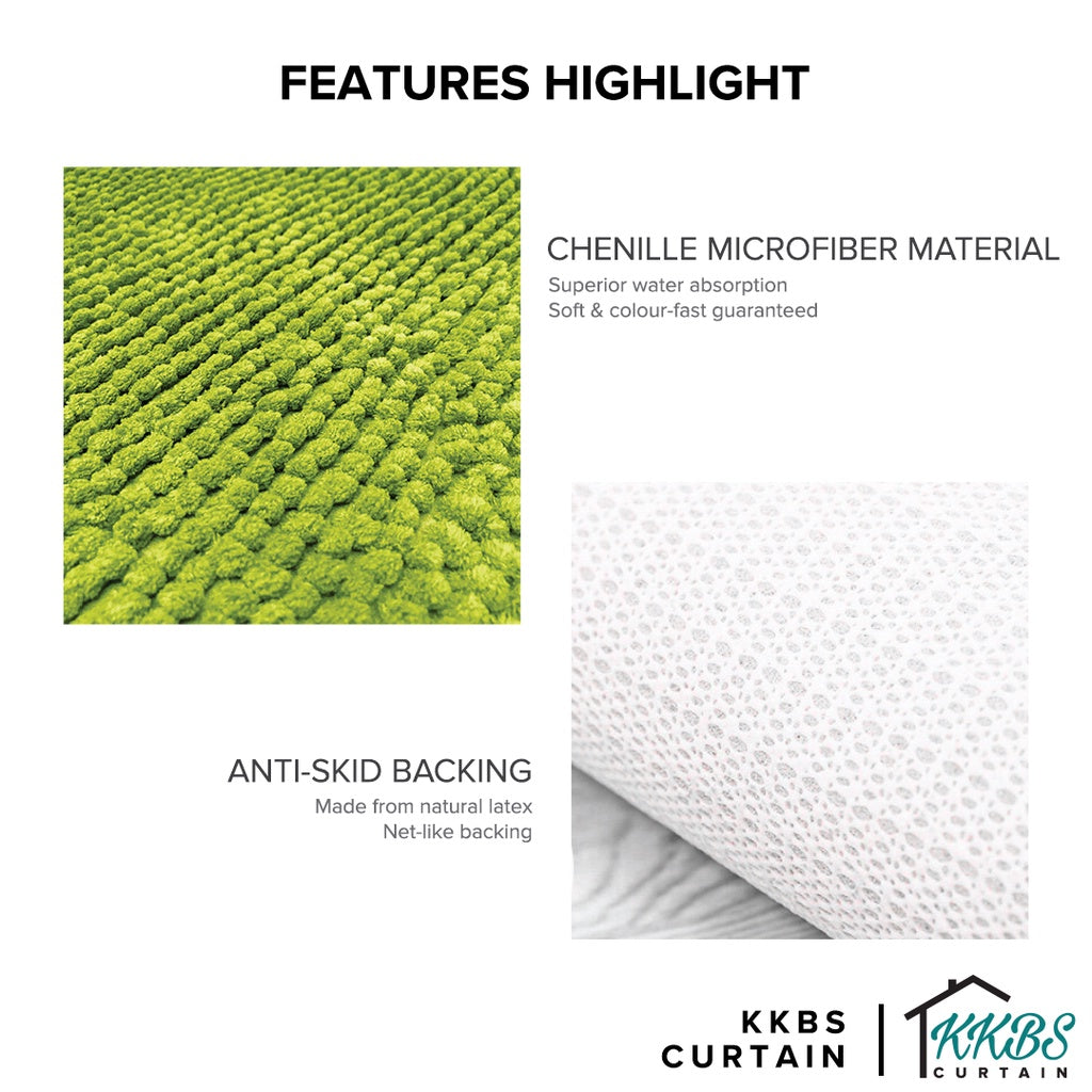 Chenille Microfiber Floor Mat Door Mat Plain Colour