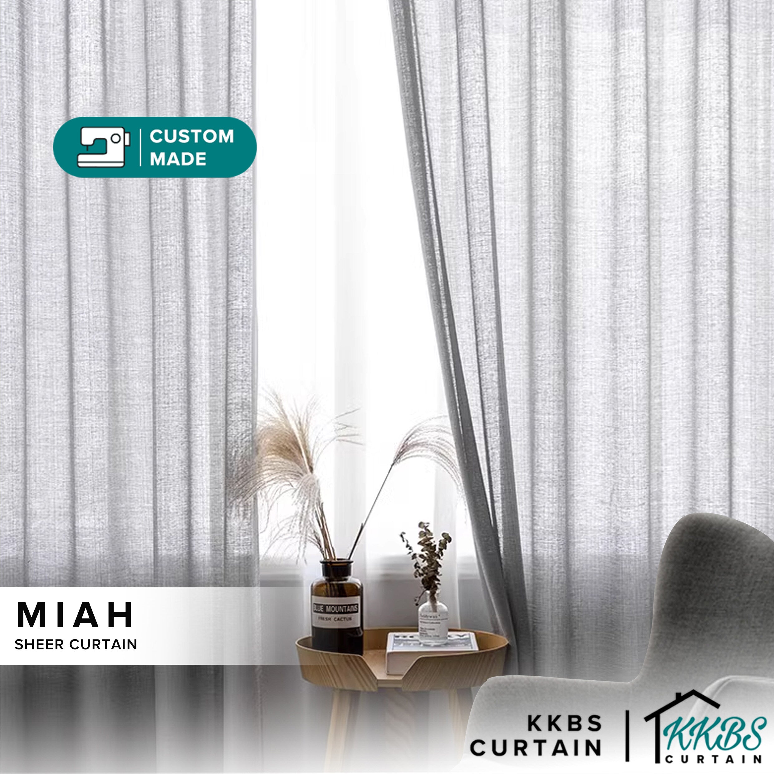 Miah Sheer Curtain Custom Made