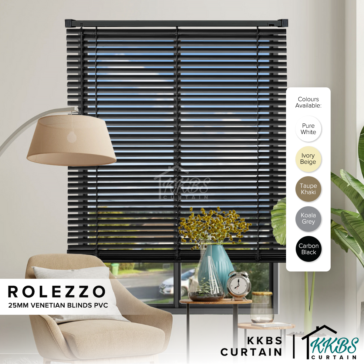 Rolezzo 25mm Venetian Blinds PVC Ready Made Complete Set