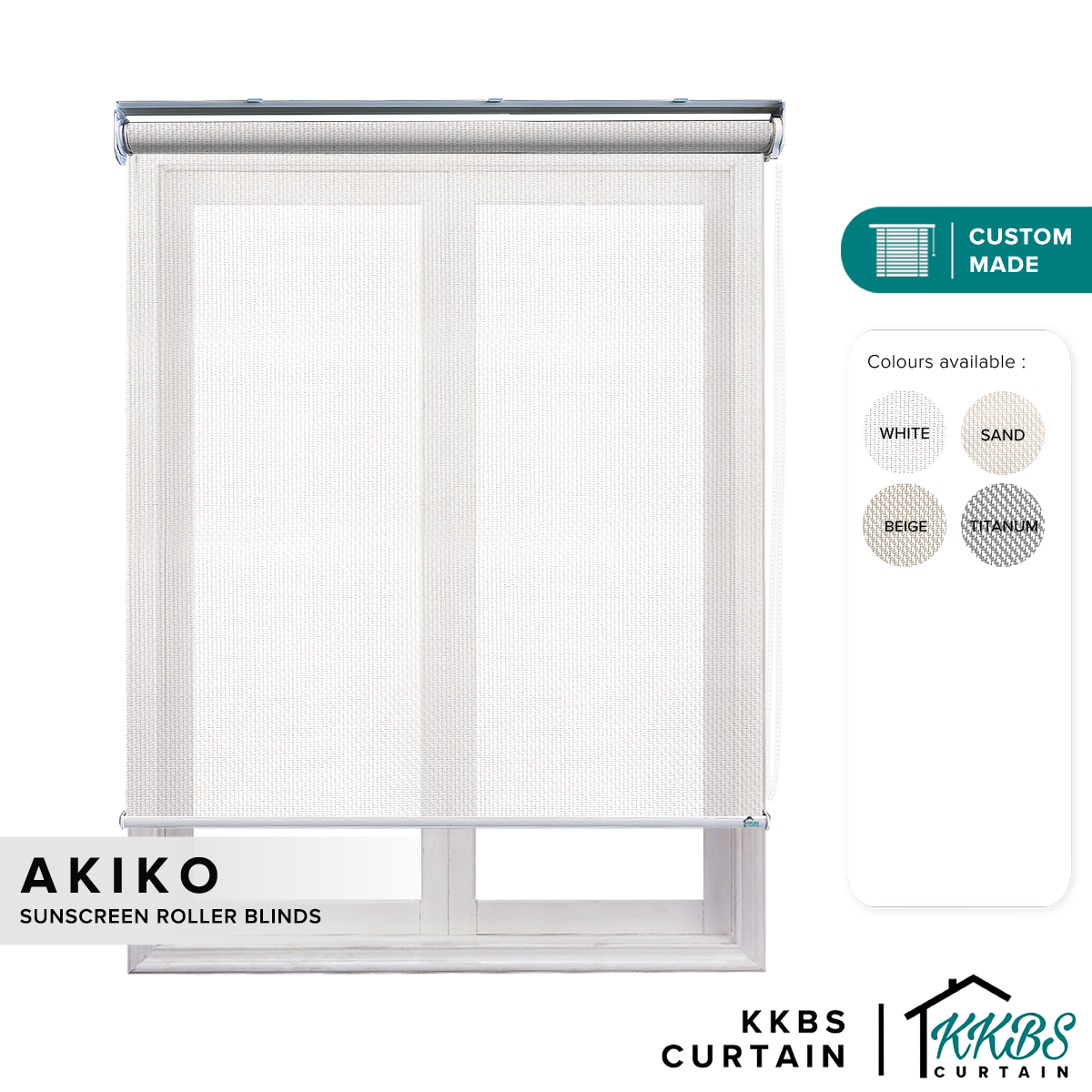 Akiko Sunscreen Roller Blinds Custom Made