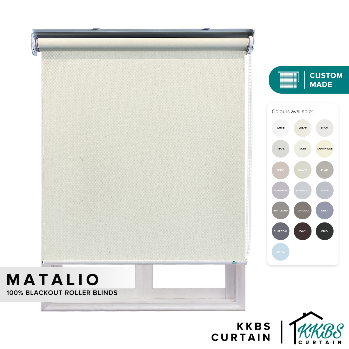 Matalio 100% Blackout Roller Blinds Custom Made