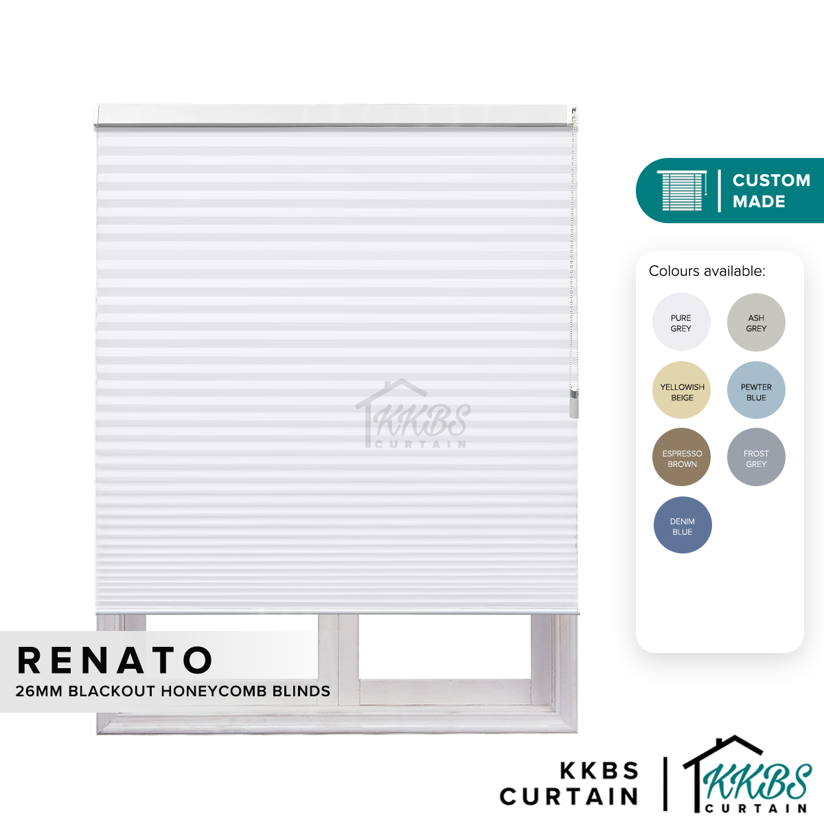 Renato 26mm Blackout Honeycomb Blinds Custom Made