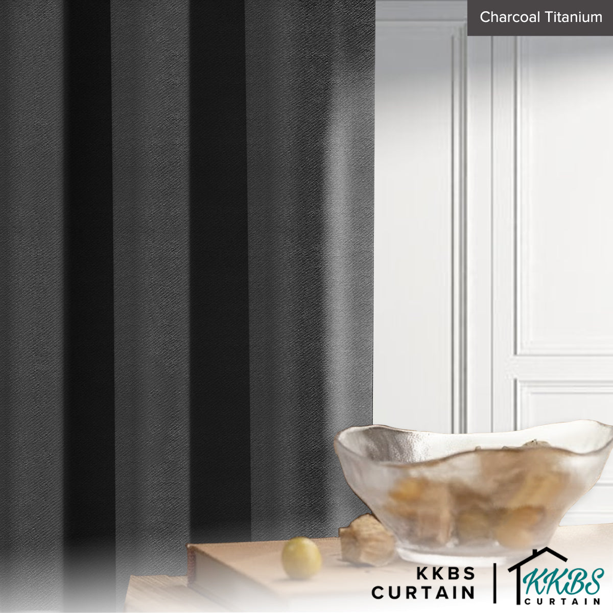 Melina 90-98% Blackout Curtain Ready Made Hook & Eyelet - Std Width