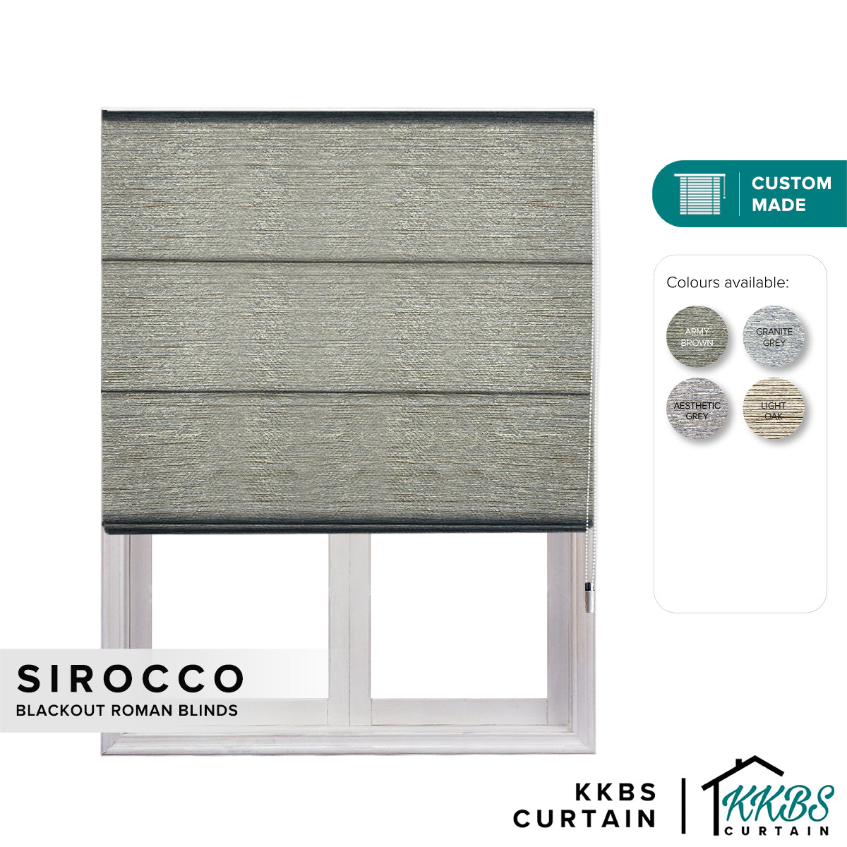 Sirocco Blackout Roman Blinds Custom Made