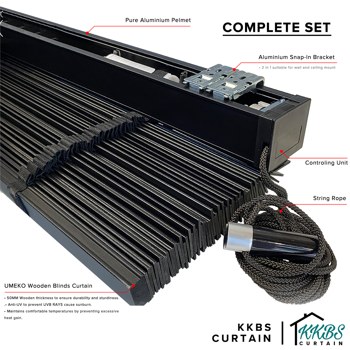 Umeko 50mm Wooden Blinds Custom Made