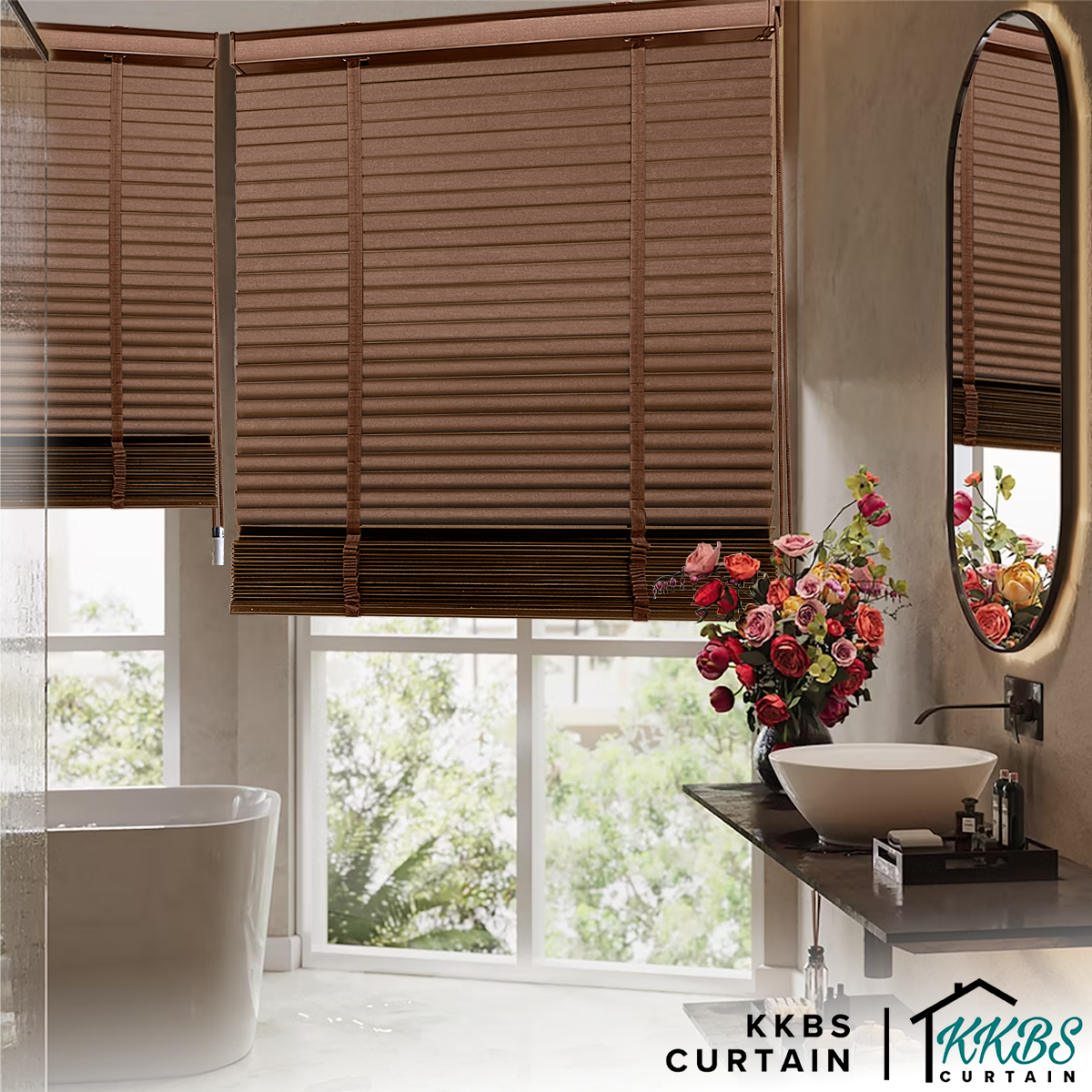 Alessio 35mm Faux Wood Blinds Waterproof Custom Made