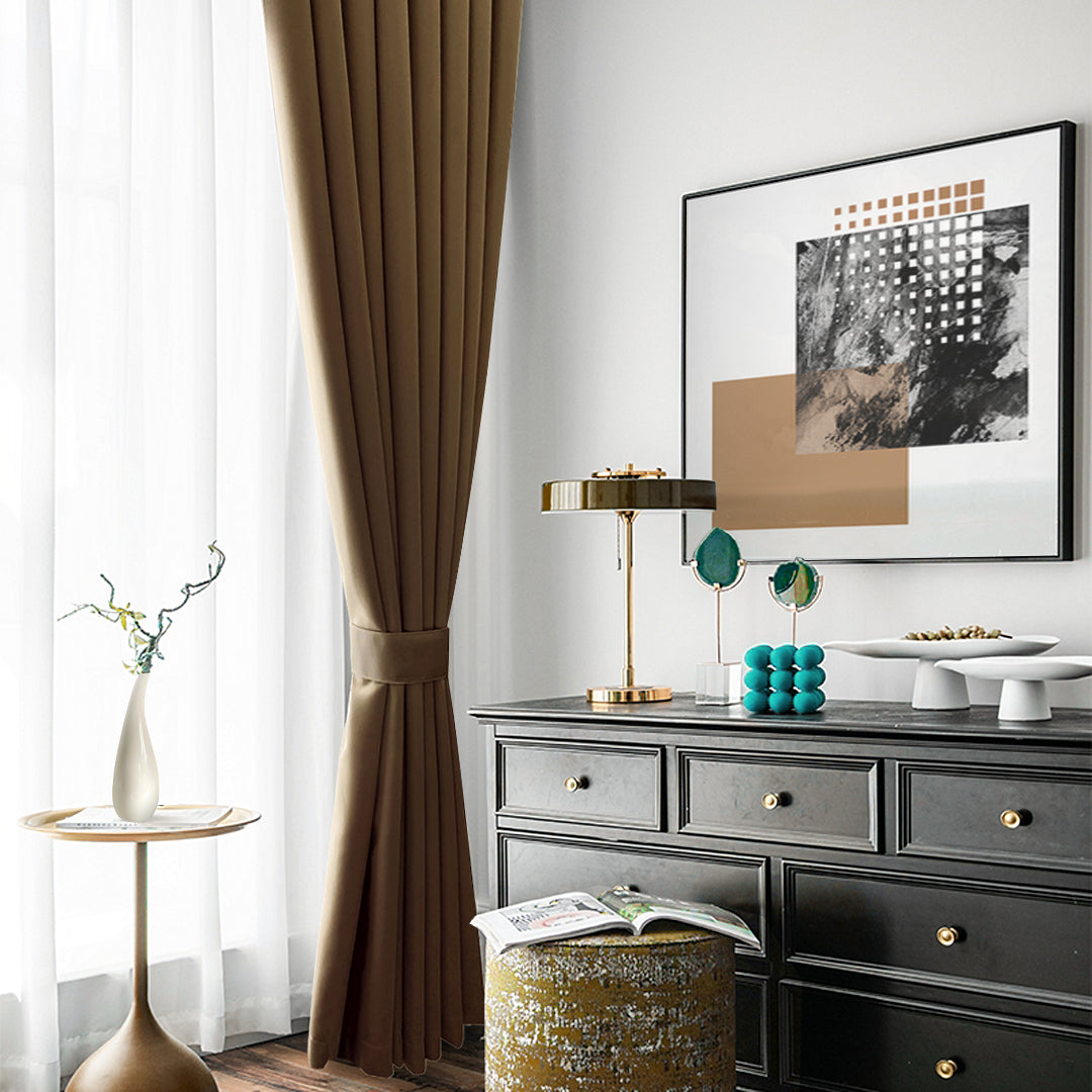 Canola 80%+ Blackout Curtain Minimalist Hook & Eyelet