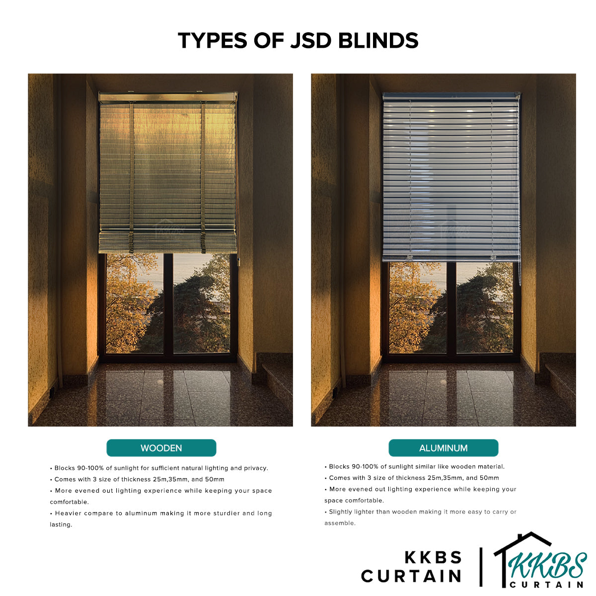 Calixto 50mm Timber Blinds / Wooden Blinds Custom Made