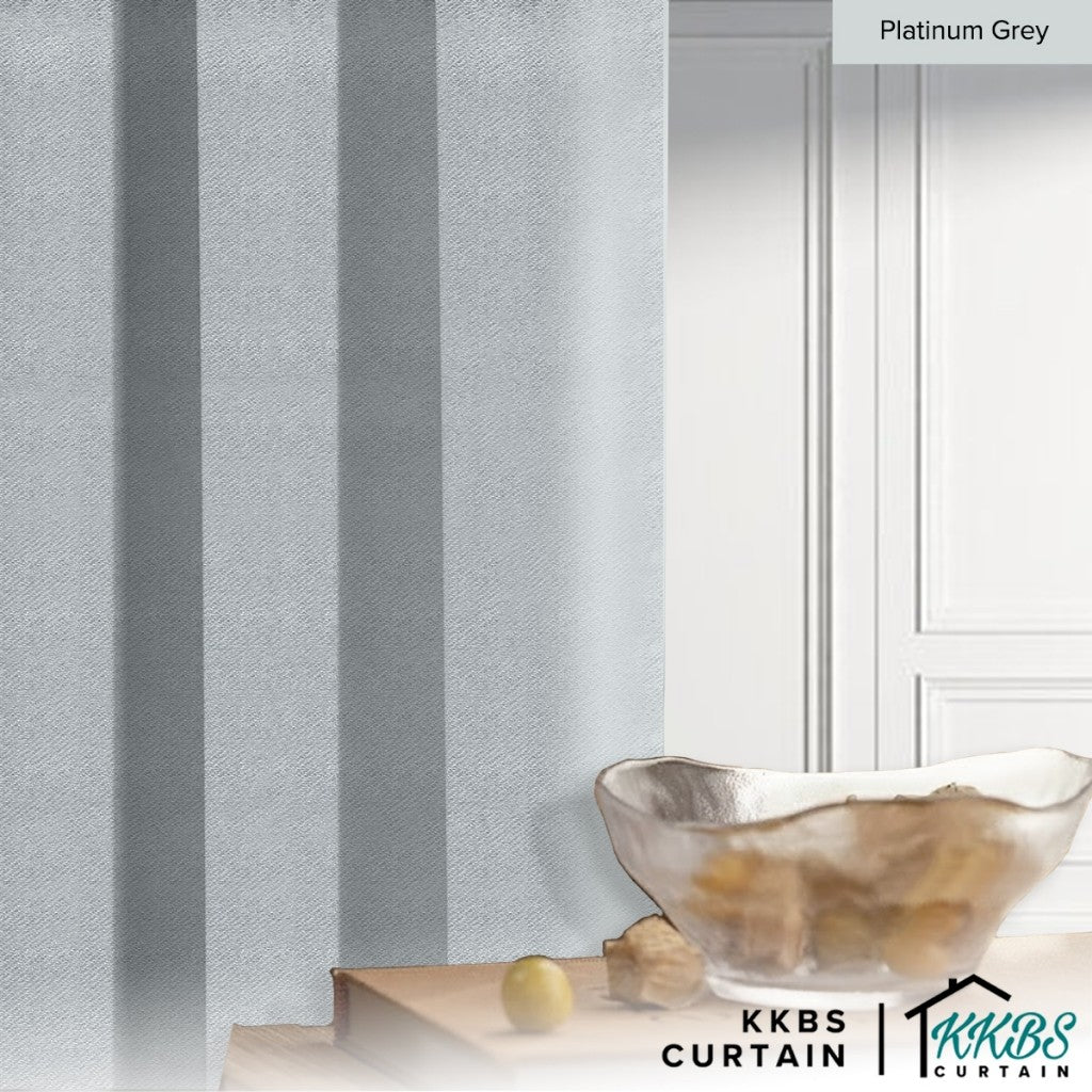 Melina 90-98% Blackout Curtain Ready Made Hook & Eyelet - Std Width