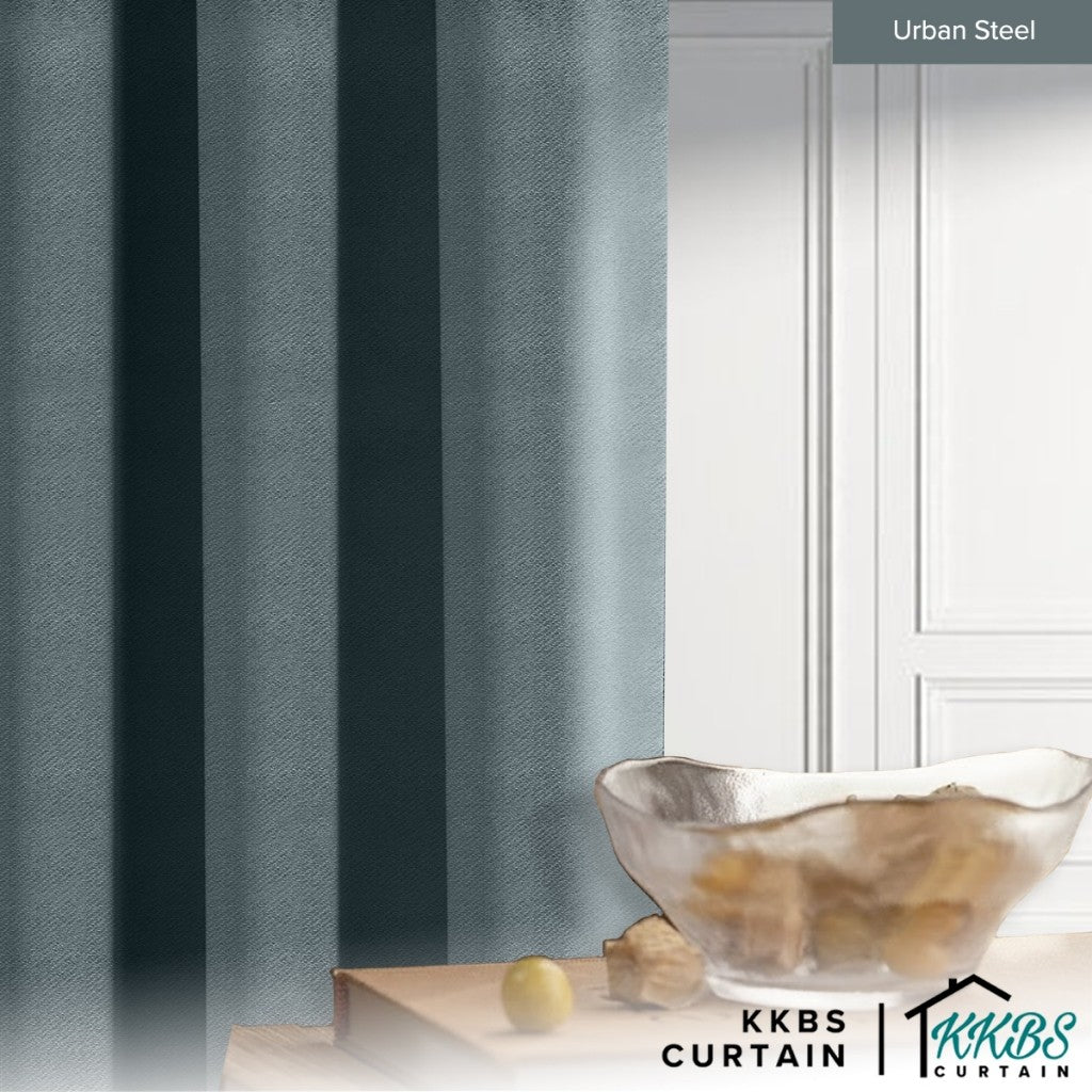 Melina 90-98% Blackout Curtain Ready Made Hook & Eyelet - Std Width