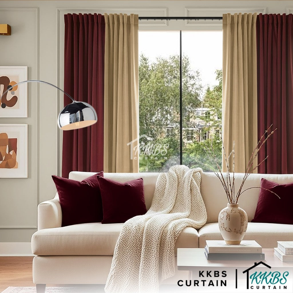 Melina 90-98% Blackout Curtain Ready Made Hook & Eyelet - Std Width