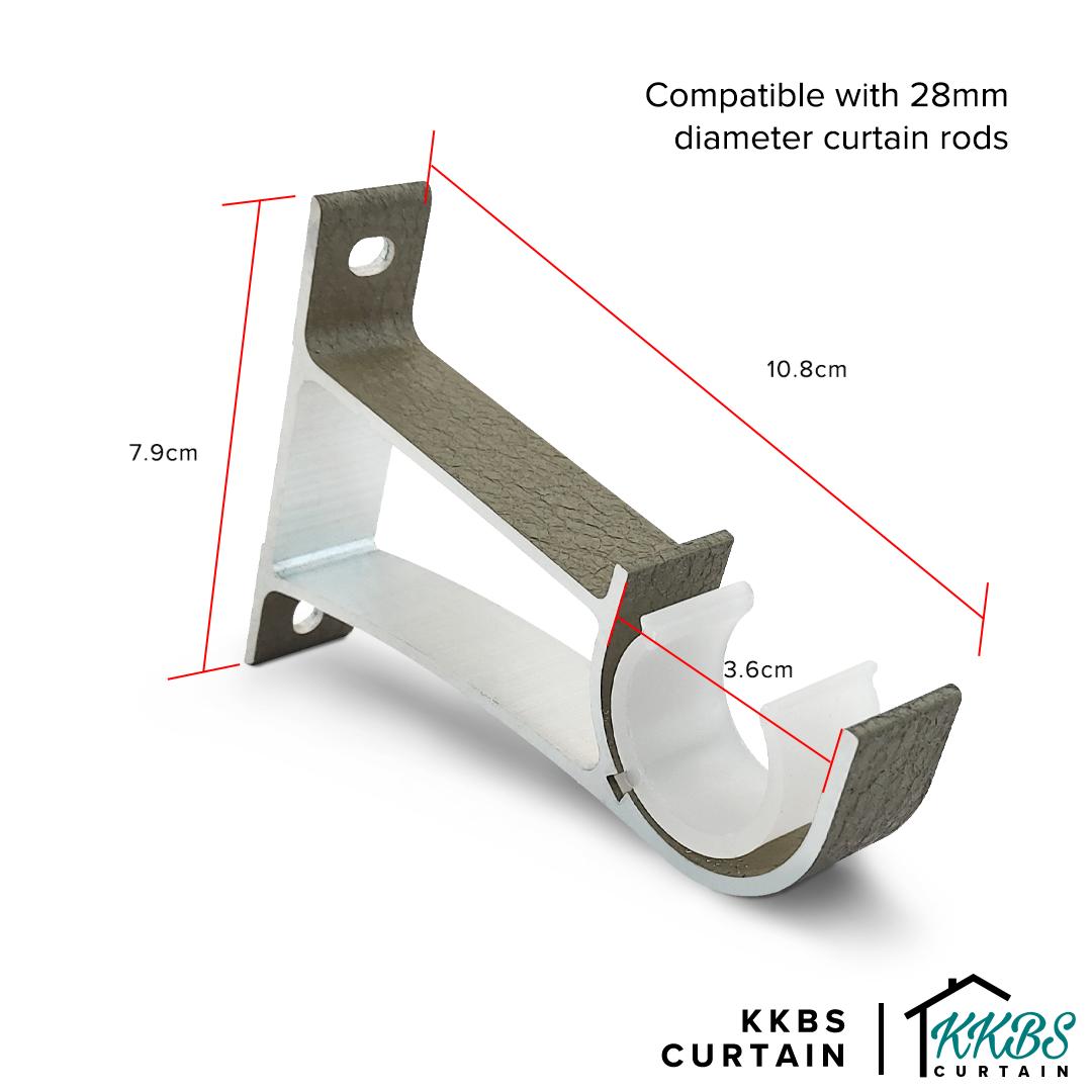 Luxstony Curtain Rod Single Bracket Khaki Brown