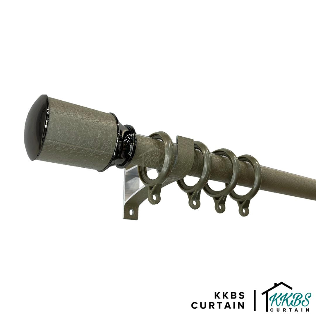 Luxstony Curtain Rod Single Bracket Khaki Brown