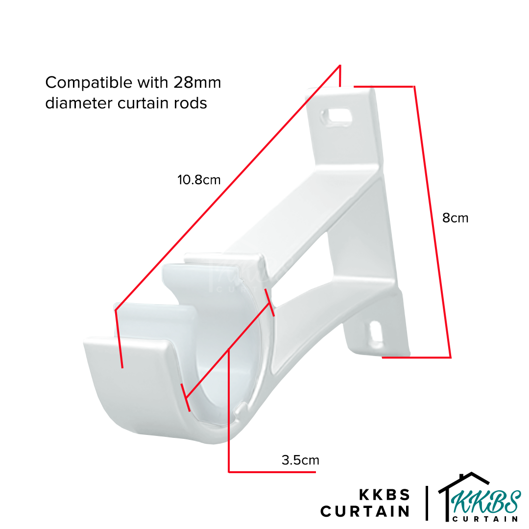 Morandy Curtain Rod Single Bracket Pearl White Colour