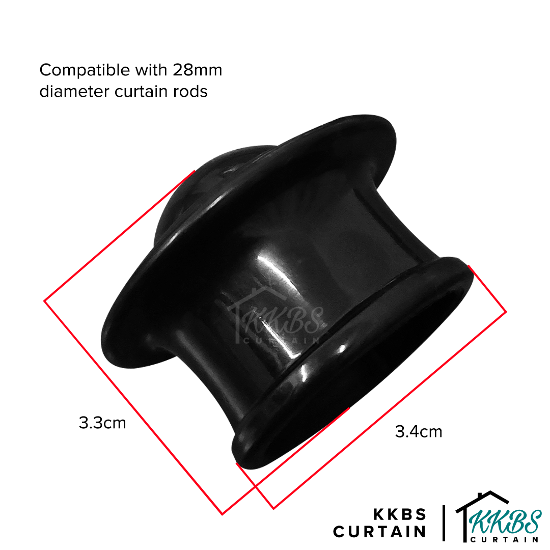Morandy Curtain Rod End Cap Obsidian Black Colour