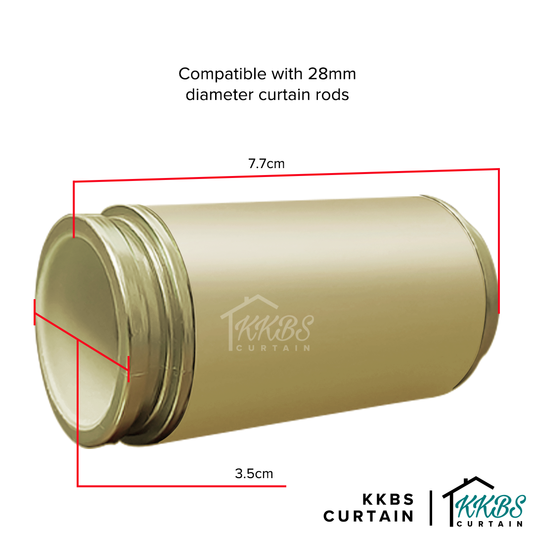 Morandy Curtain Rod End Cap Matte Light Gold Colour