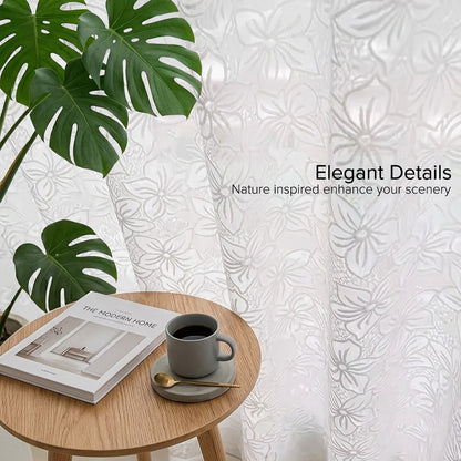 Sakura Sheer Curtain / Net Curtain Ready Made French Pleat Hook &amp; Ring Eyelet