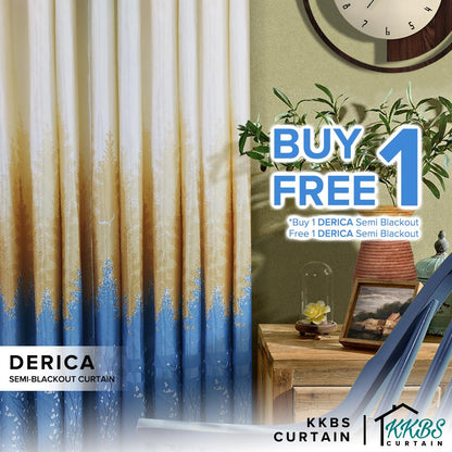 [BUY 1 FREE 1]  Derica Semi Blackout Curtain Ready Made
