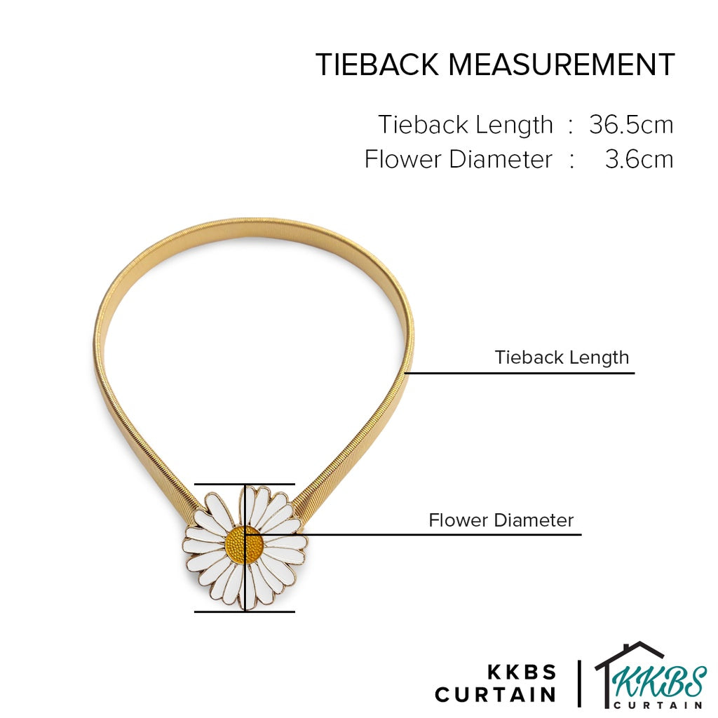 Emorie Daisy Flower Design Curtain Tieback