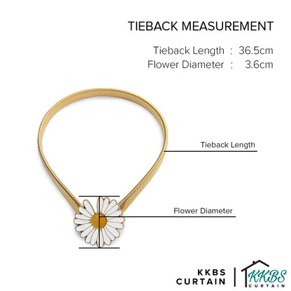 Emorie Daisy Flower Design Curtain Tieback