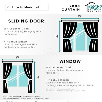 [BUY 1 FREE 1] Luxeria 90% Blackout Curtain Ready Made