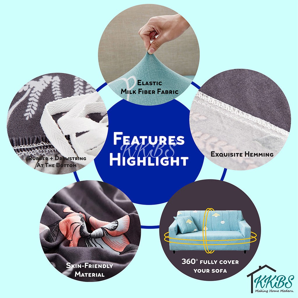 Anti Skid Scratch Protector Milk Fiber Elastic Cushion Sofa Cover Page 1