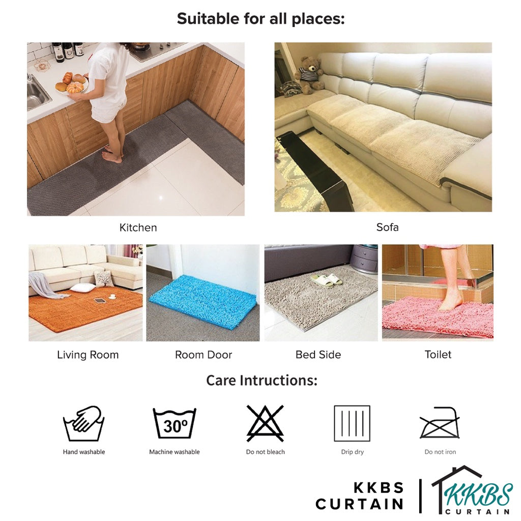 Chenille Microfiber Floor Mat Door Mat Plain Colour