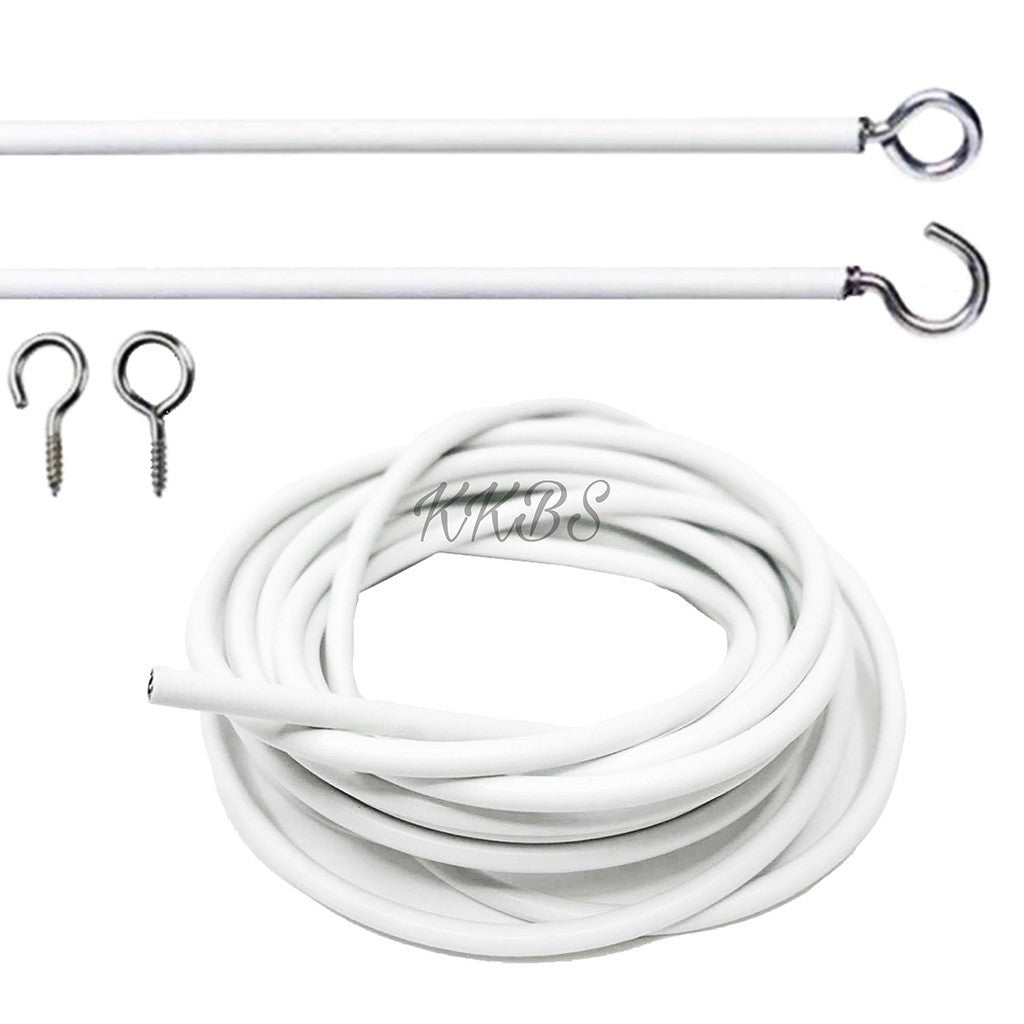 White Curtain Wire/ Spring Free Screw