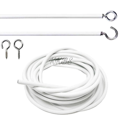 White Curtain Wire/ Spring Free Screw