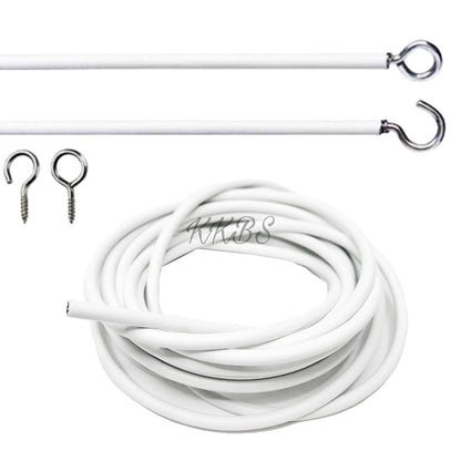 White Curtain Wire/ Spring Free Screw