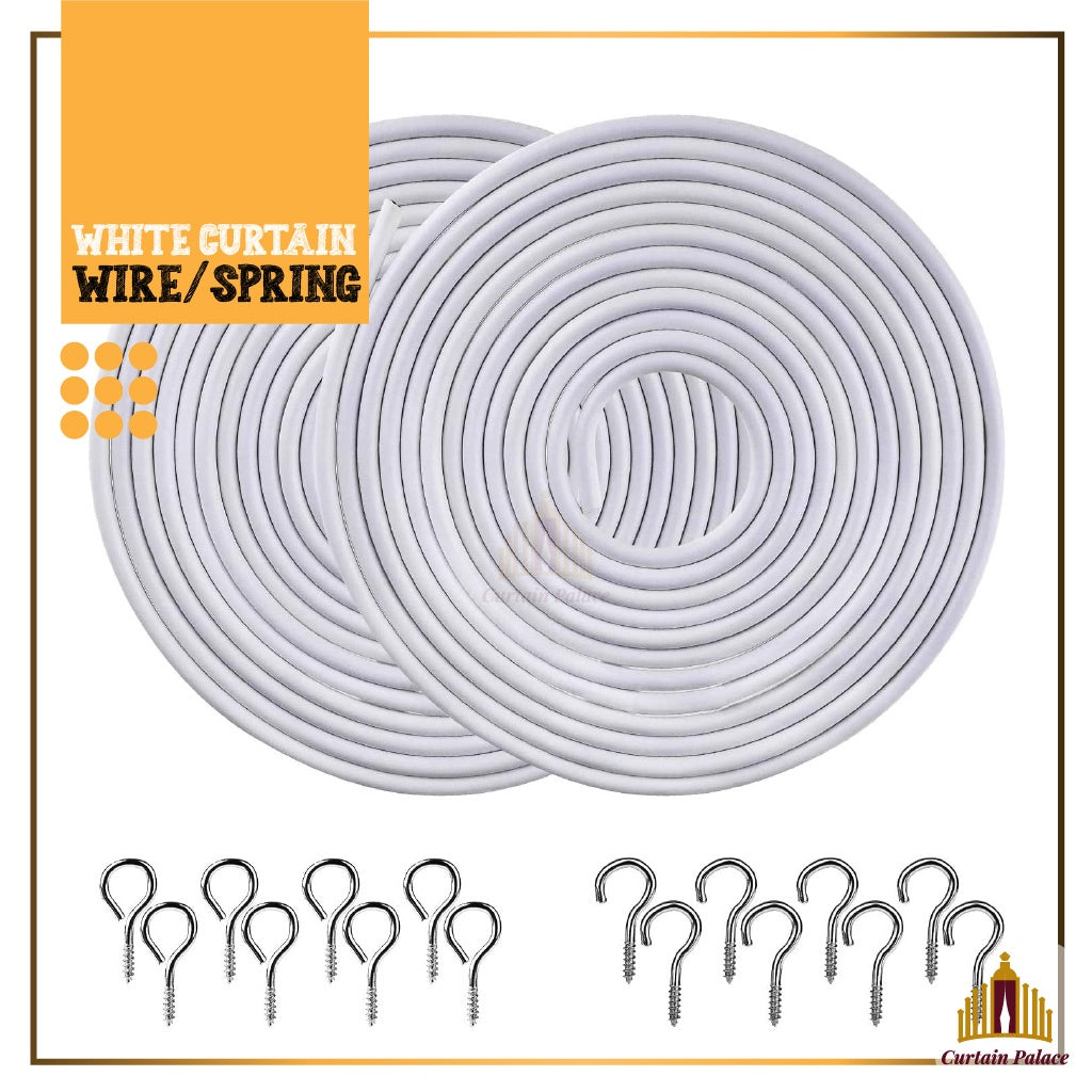 White Curtain Wire/ Spring Free Screw