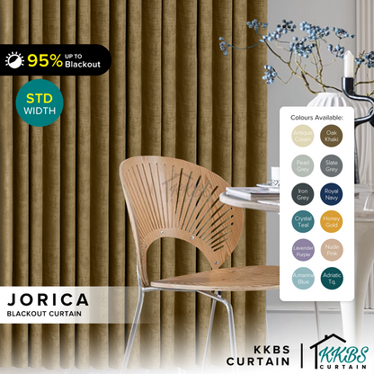 Jorica 85-95% Blackout Curtain Ready Made Standard Width