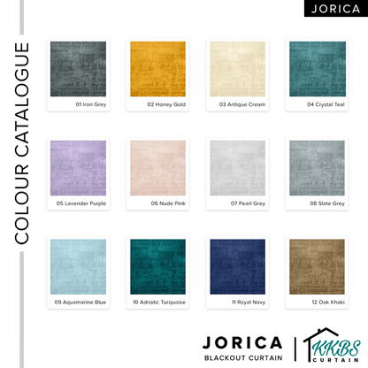 Jorica 85-95% Blackout Curtain Ready Made Standard Width