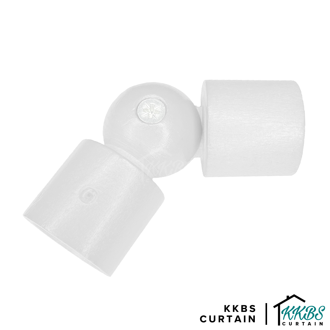 Cassedy Wooden Curtain Rod L-Shape Connector Off White Colour