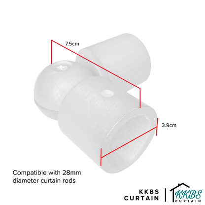 Cassedy Wooden Curtain Rod L-Shape Connector Off White Colour