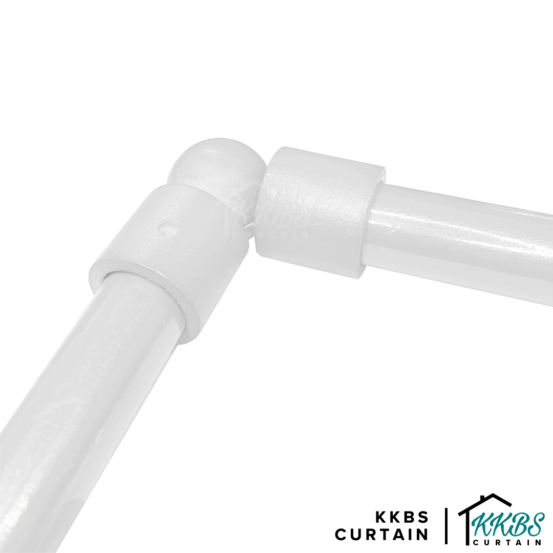 Cassedy Wooden Curtain Rod L-Shape Connector Off White Colour