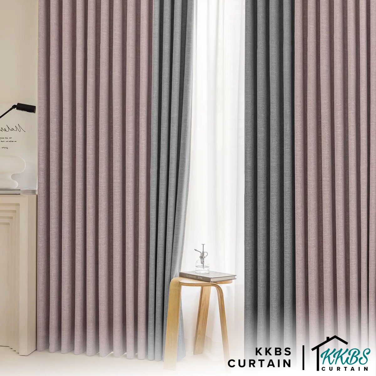 Mizuka 100% Blackout Curtain Ready Made Extra Width