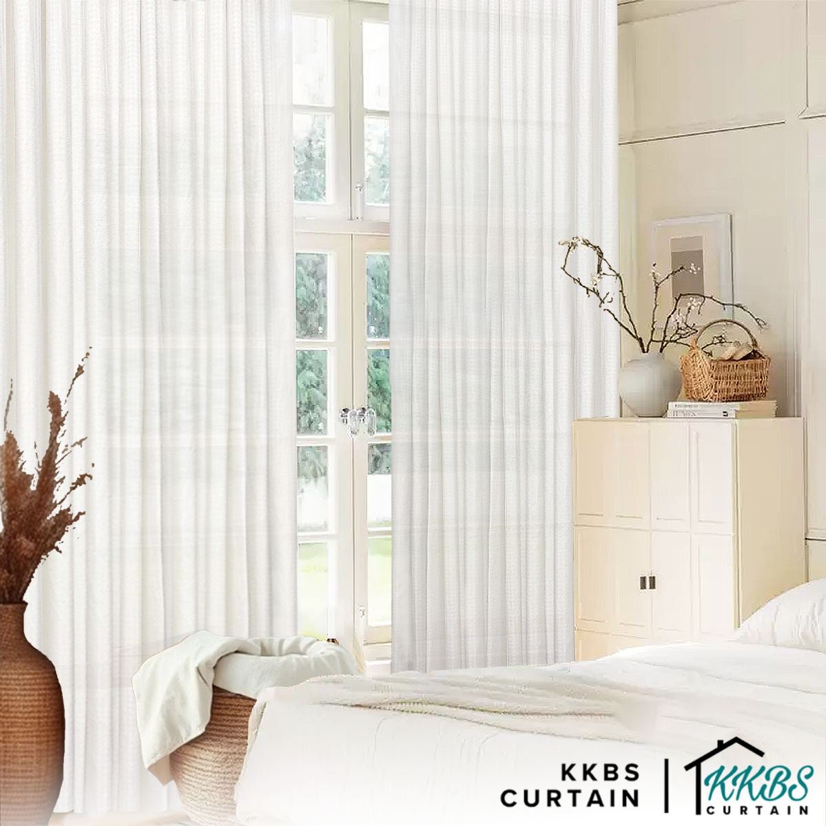 Hermysa Privacy Sheer Curtain Ready Made