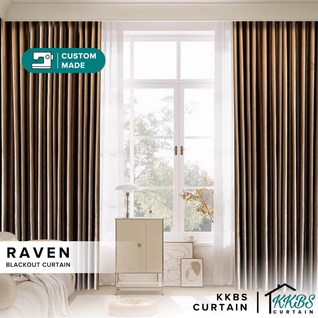 Raven Blackout Curtain Custom Made