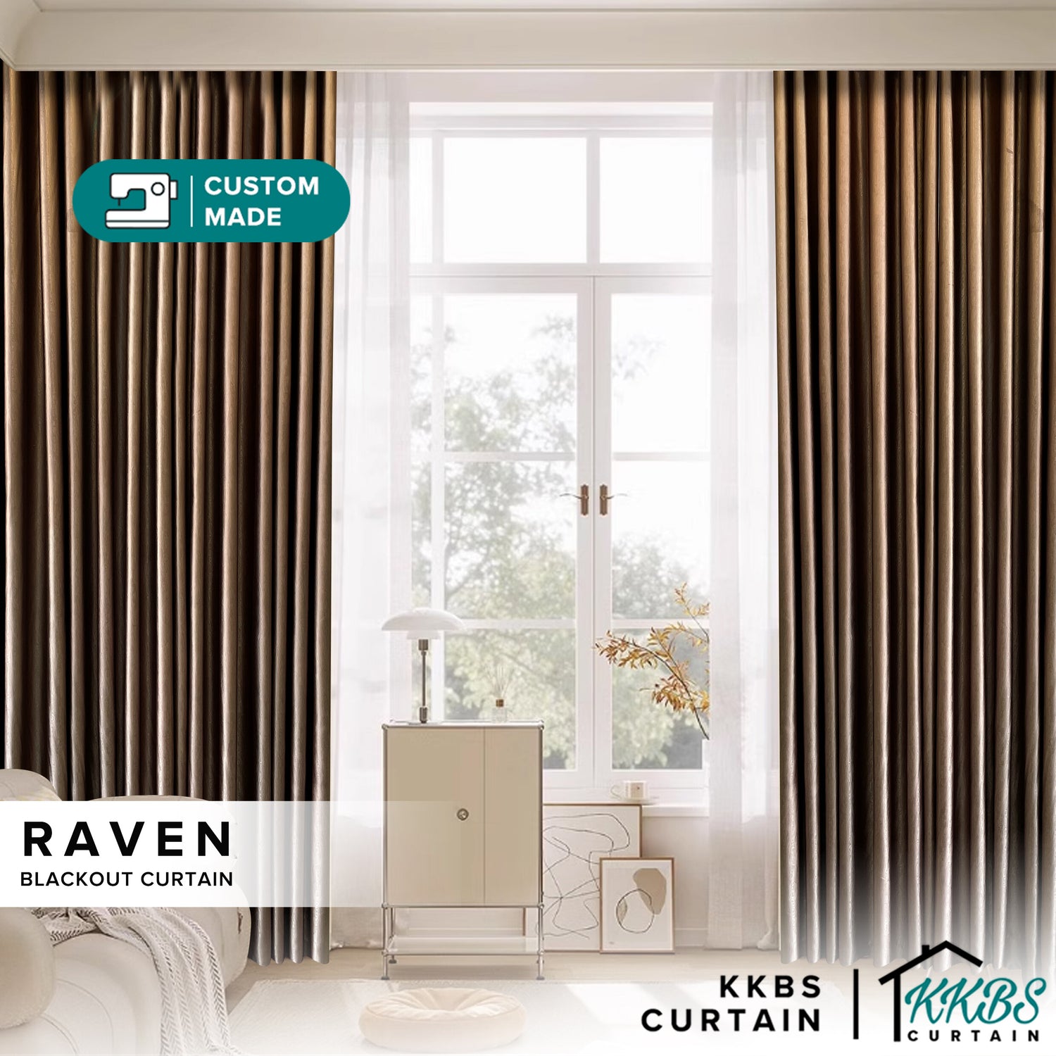 Raven Blackout Curtain Custom Made
