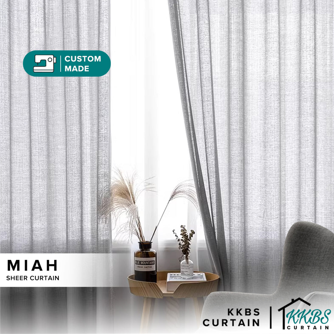 Miah Sheer Curtain Custom Made