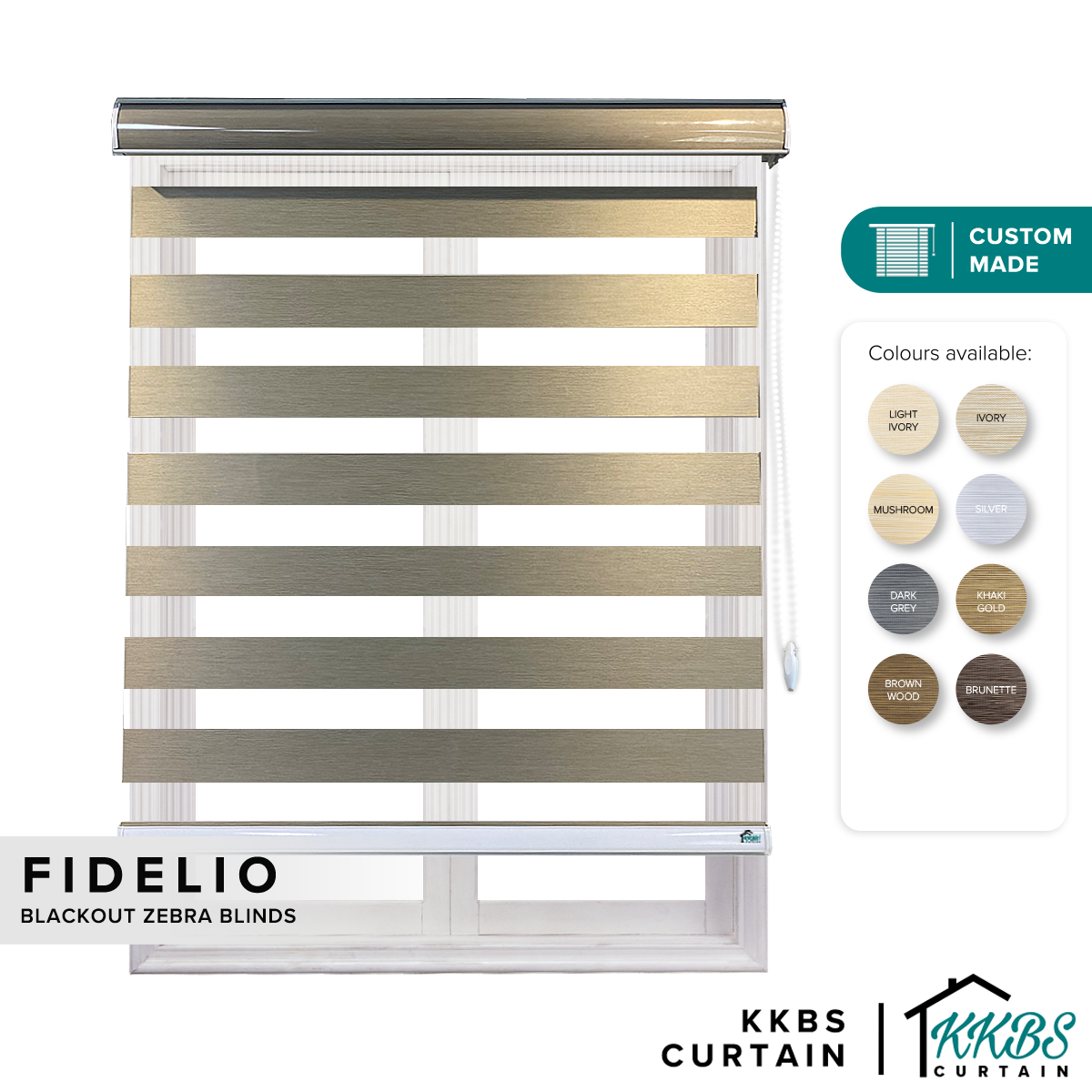 Fidelio Blackout Zebra Blinds Custom Made