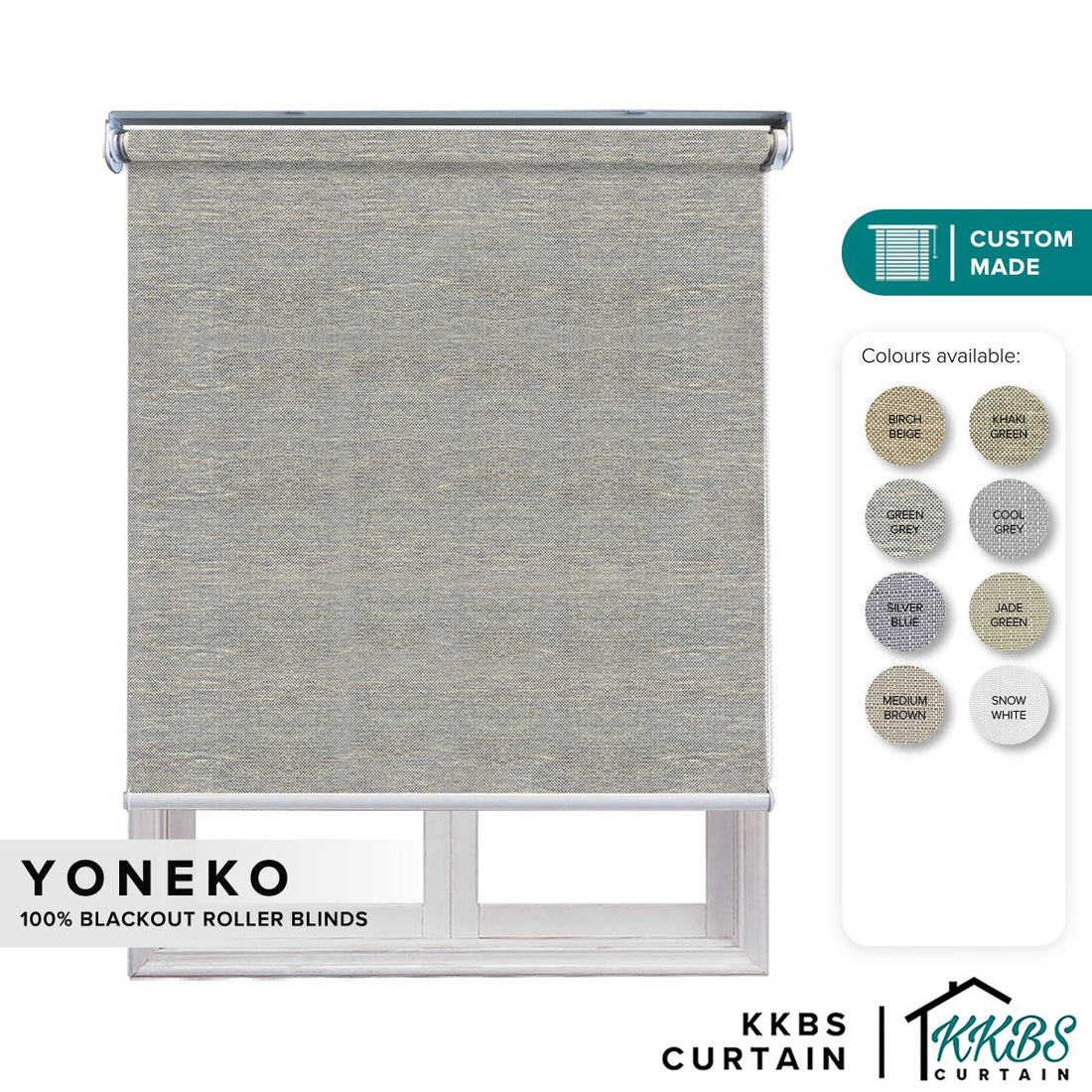 Yoneko 100% Blackout Roller Blinds Custom Made