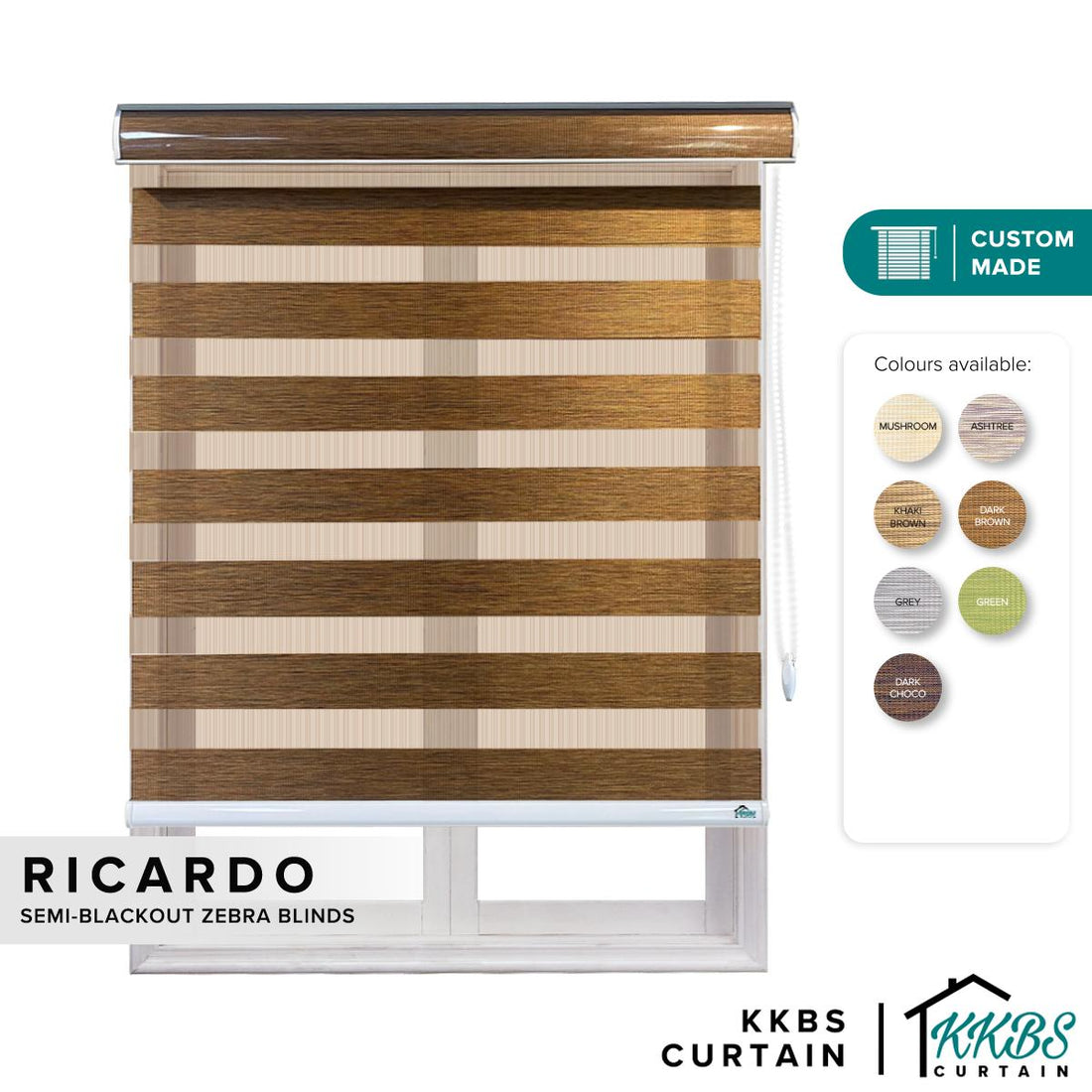 Ricardo Semi Blackout Zebra Blinds Custom Made