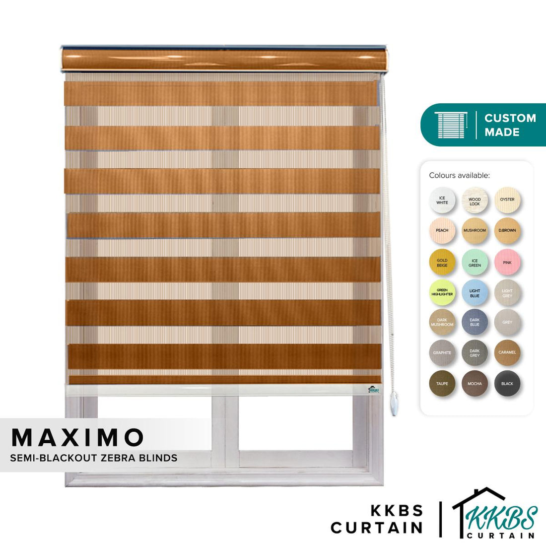 Maximo Semi Blackout Zebra Blinds Custom Made