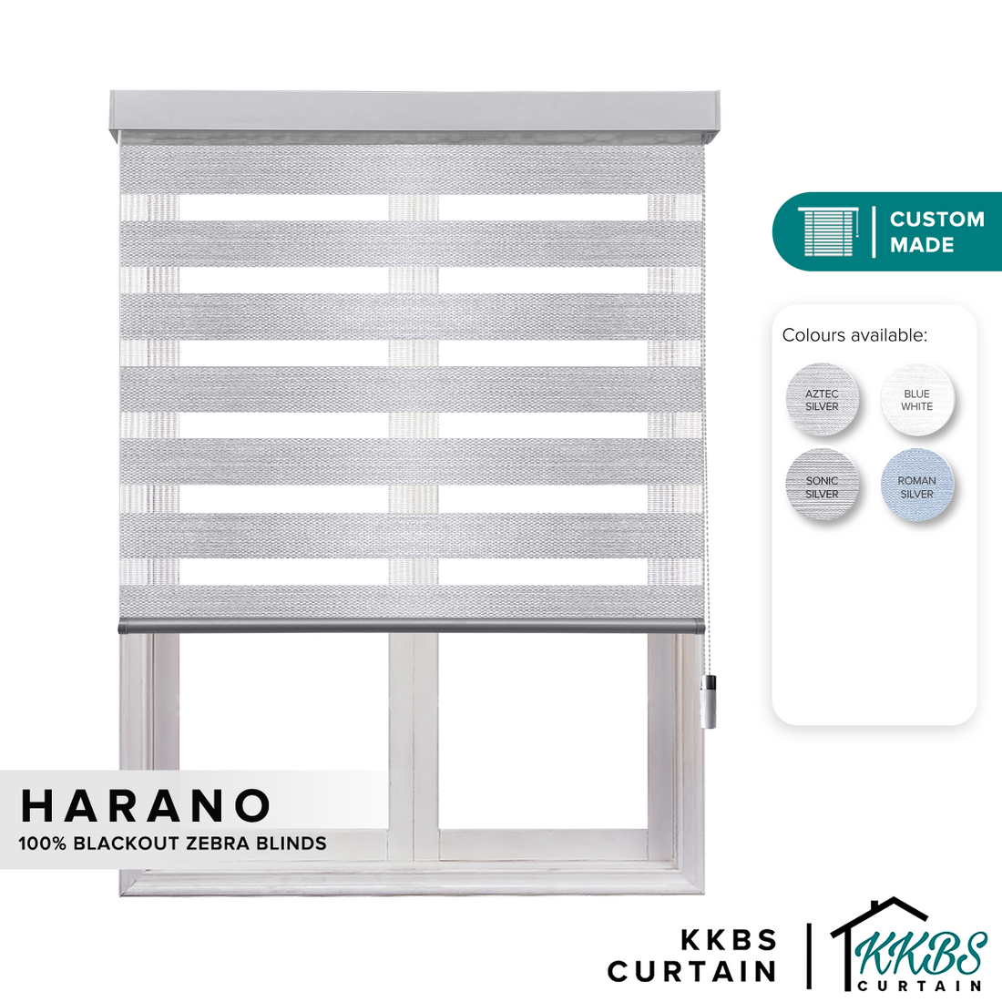 Harano 100% Blackout Zebra Blinds Custom Made