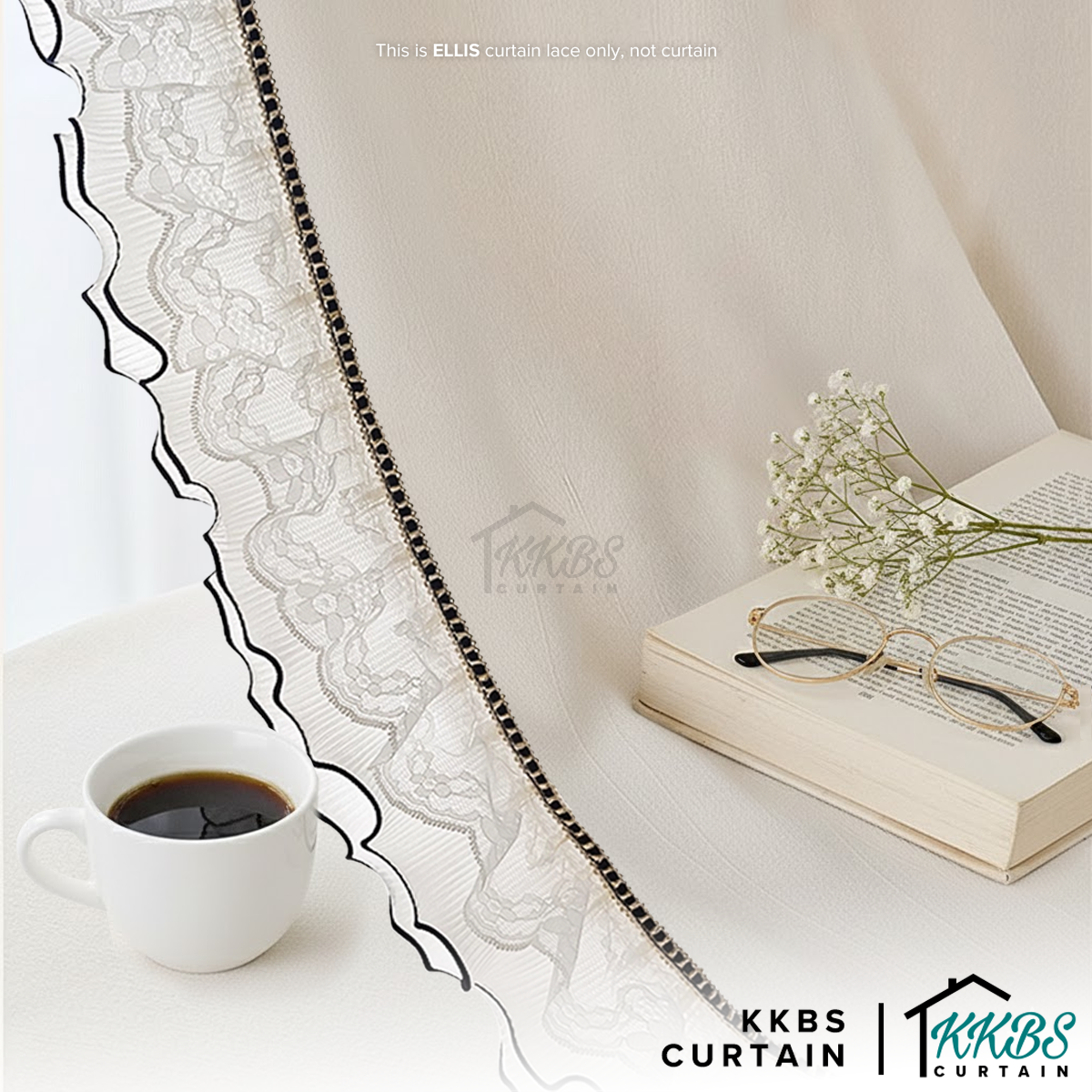 Ellis Curtain Laces Cut by Metre