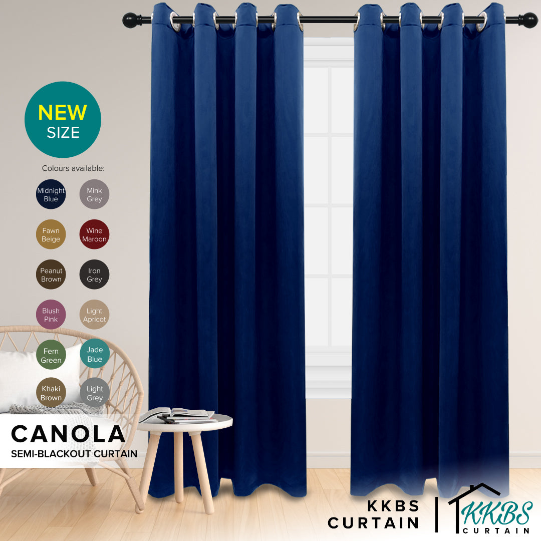 Canola 80%+ Blackout Curtain Minimalist Hook &amp; Eyelet